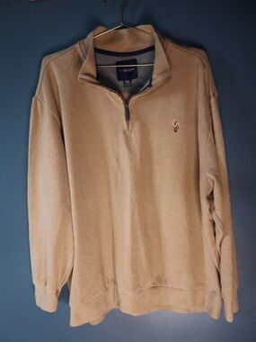 U.S. POLO ASSN Men’s Tan Half-Zip Pullover Sweater